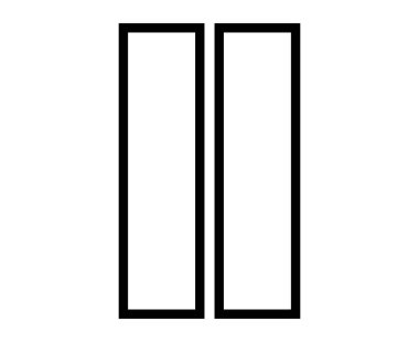 Dikdörtgen Geometrik Dış Hatlar Siyah Renk Sembol Element Vektörü Grafik Tasarım Çizimi