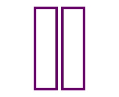 Dikdörtgen Geometrik Dış Hatlar Mor Renk Sembol Element Vektörü Grafik Tasarım Çizimi