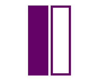 Dikdörtgen Dış Hattı ve Şekil Mor Renk Sembol Element Vektörü Grafik Tasarım Çizimi