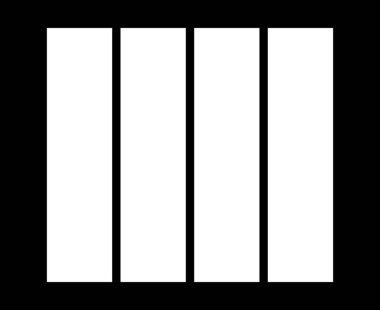 Dikdörtgen Geometrik Şekil Koleksiyon Sembolü Siyah ve Beyaz Renk Vektörü Grafik Tasarım Çizimi
