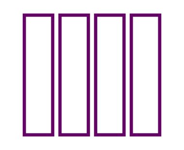 Dikdörtgen Geometrik Şekil Ana Hattı Koleksiyon Mor Soyut Sembol Eleman Vektörü Grafik Tasarım Çizimi