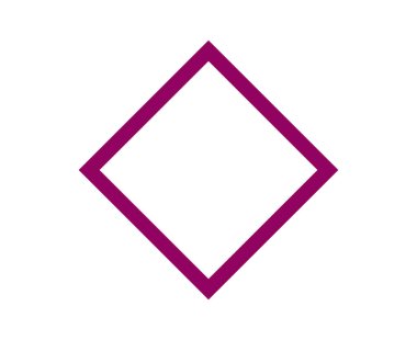 Rhombus Geometrik Şekil Ana Hattı Maroon Renk Tasarımı Element Vektörü İllüstrasyonu