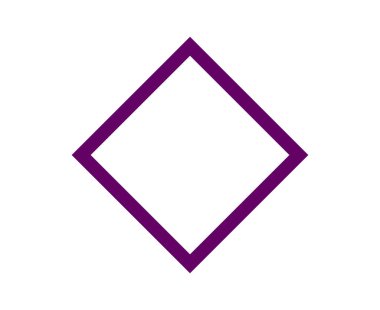 Rhombus Geometrik Şekil Ana Hattı Mor Renk Sembol Tasarımı Element Vektörü İllüstrasyonu