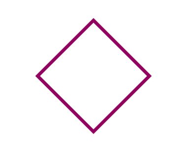 Rhombus Geometrik Şekil Ana Hattı Maroon Sembol Tasarım Element Vektörü İllüstrasyonu