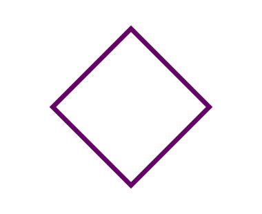 Rhombus Geometrik Şekil Ana Hattı Mor Sembol Tasarım Element Vektörü İllüstrasyonu