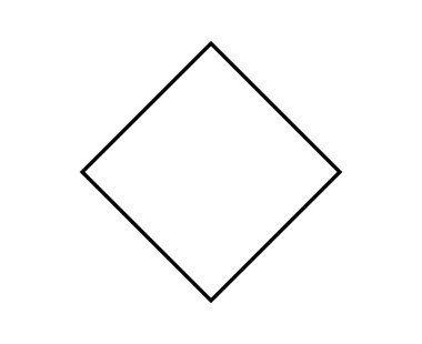 Rhombus Geometrik Şekil Ana Hattı Siyah Renk Sembol Eleman Vektörü Grafik Tasarım Çizimi