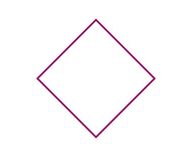 Rhombus Geometrik Şekil Ana Hattı Maroon Renk Sembol Eleman Vektörü Grafik Tasarım Çizimi