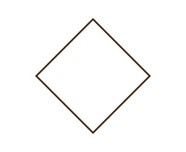 Rhombus Geometrik Şekil Ana Hattı Kahverengi Renk Sembol Eleman Vektörü Grafik Tasarım Çizimi