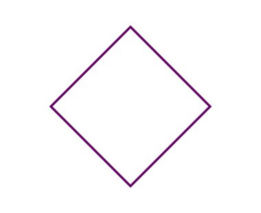 Rhombus Geometrik Şekil Ana Hattı Mor Renk Sembol Eleman Vektörü Grafik Tasarım Çizimi