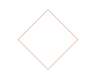 Rhombus Geometrik Ana Hattı Turuncu Renk Sembol Eleman Vektörü Grafik Tasarım Çizimi