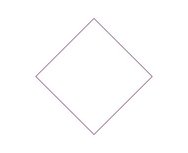 Rhombus Geometrik Ana Hattı Mor Renk Sembol Eleman Vektörü Grafik Tasarım Çizimi