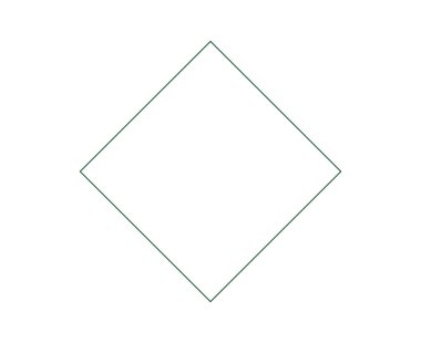 Rhombus Geometrik Dış Hatlar Yeşil Renk Sembol Eleman Vektörü Grafik Tasarım Çizimi