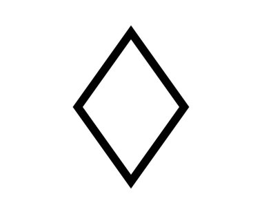 Rhombus Geometrik Şekil Ana Hattı Siyah Element Vektörü Grafik Tasarım Çizimi