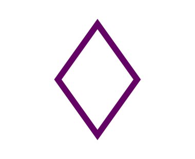 Rhombus Geometrik Şekil Ana Hattı Mor Element Vektörü Grafik Tasarım Çizimi