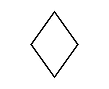 Rhombus Geometrik Şekli Siyah Sembol Element Vektörü Grafik Tasarım Çizimi