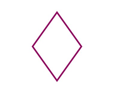 Rhombus Geometrik Şekil Ana Hattı Maroon Sembol Eleman Vektörü Grafik Tasarım Çizimi