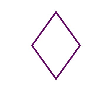 Rhombus Geometrik Şekil Ana Hattı Mor Sembol Eleman Vektörü Grafik Tasarım Çizimi