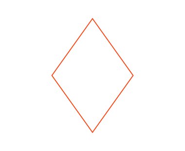 Rhombus Geometrik Ana Hattı Turuncu Sembol Eleman Vektörü Grafik Tasarım Çizimi