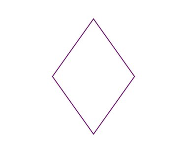 Rhombus Geometrik Ana Hattı Mor Sembol Element Vektörü Grafik Tasarım Çizimi