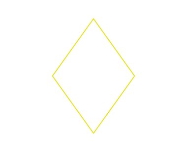 Rhombus Geometrik Dış Hatlar Sarı Sembol Element Vektörü Grafik Tasarım Çizimi
