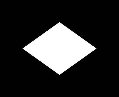 Rhombus Şekil Sembolü Siyah ve Beyaz Grafik Tasarım Element Vektörü İllüstrasyonu