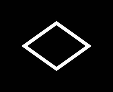 Rhombus Şekil Ana Hattı Siyah ve Beyaz Vuruş Tasarım Sembol Vektörü İllüstrasyonu