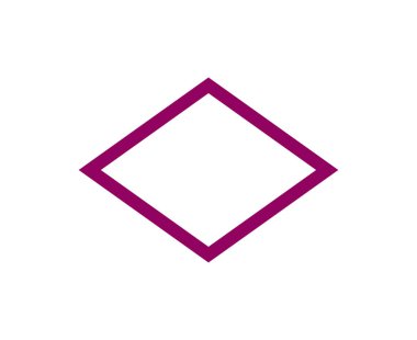 Rhombus Shape Ana Hattı Maroon Stroke Sembol Vektör İllüstrasyonu