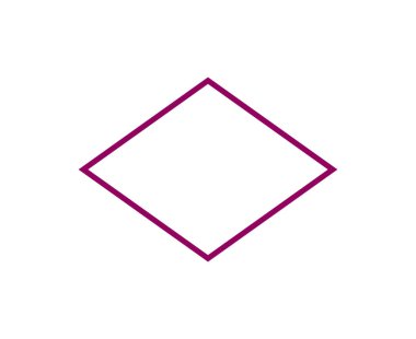 Rhombus Shape Ana Hattı Maroon Stroke Sembol Vektör İllüstrasyonu