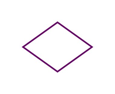 Rhombus Şekli Ana Hattı Mor Vuruş Sembol Vektörü İllüstrasyonu