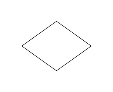 Rhombus Geometrik Şekil Ana Hattı Siyah Sembol Vektör Çizimi