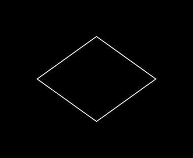 Rhombus Geometrik Şekil Ana Hattı Siyah ve Beyaz Sembol Vektörü İllüstrasyonu