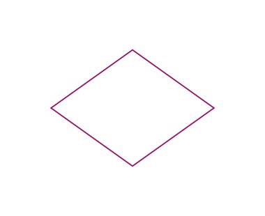 Rhombus Geometrik Şekil Ana Hattı Maroon Sembol Vektörü İllüstrasyonu