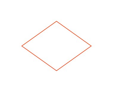 Rhombus Geometrik Şekil Ana Hattı Turuncu Sembol Vektörü İllüstrasyonu