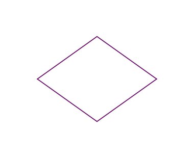 Rhombus Geometrik Şekil Ana Hattı Mor Sembol Vektörü İllüstrasyonu