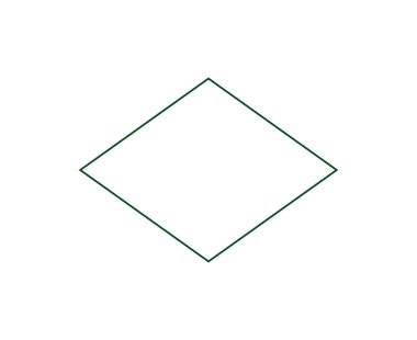 Rhombus Geometrik Şekil Ana Hattı Yeşil Sembol Vektör Çizimi