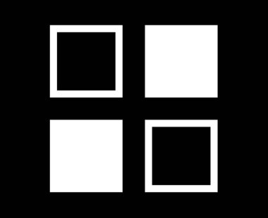 Kare Şekil ve Kare Vuruş Koleksiyonu Siyah ve Beyaz Sembol Element Vektörü Grafik Tasarım Çizimi