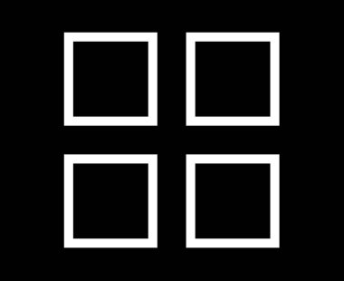 Kare Şekli Vuruş Koleksiyonu Sembolü Siyah ve Beyaz Element Vektörü Grafik Tasarım Çizimi