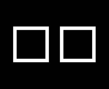 Kare Şekil Vuruşu Siyah ve Beyaz Sembol Element Vektörü Grafik Tasarım Çizimi