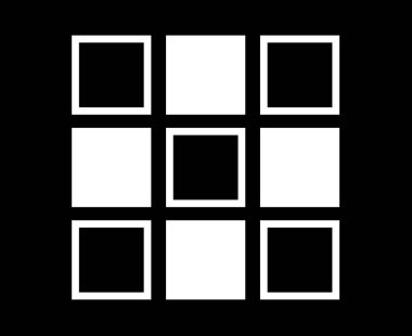 Kare Şekil ve Kare Özet Koleksiyonu Siyah ve Beyaz Sembol Element Vektörü Grafik Tasarım Çizimi