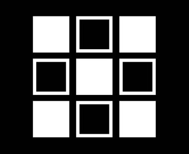 Kare Özet ve Kare Şekil Koleksiyonu Siyah ve Beyaz Sembol Element Vektörü Grafik Tasarım Çizimi