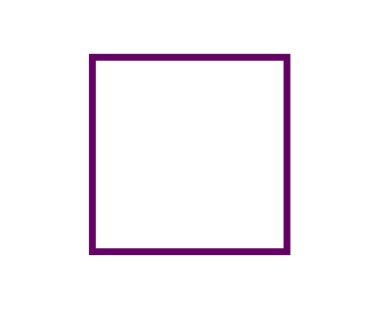 Kare Şekli Ana Hattı Mor Vuruş Kare Sembol Vektörü İllüstrasyonu