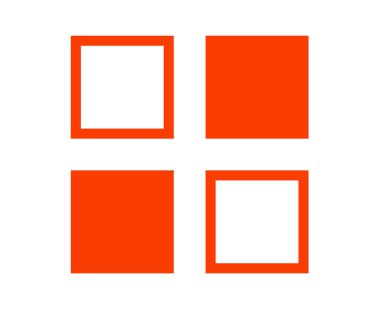 Kare Şekil ve Kare Anahat Darbe Koleksiyonu Turuncu Sembol Eleman Vektörü Grafik Tasarım Çizimi