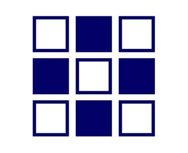 Kare Şekil ve Kare Tasarım Koleksiyonu Mavi Sembol Eleman Vektörü Grafik Tasarım Çizimi