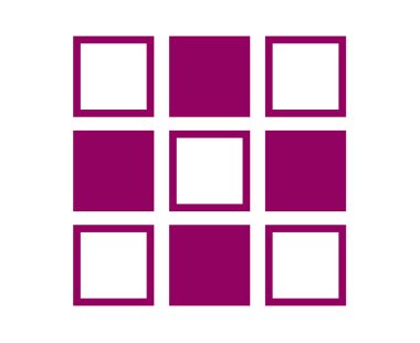 Kare Şekil ve Kare Özet Koleksiyonu Kestane Sembol Element Vektörü Grafik Tasarım Çizimi