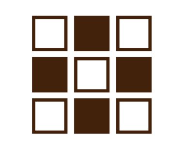 Kare Şekil ve Kare Tasarım Koleksiyonu Kahverengi Sembol Eleman Vektörü Grafik Tasarım Çizimi