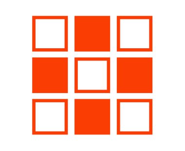 Kare Şekil ve Kare Özet Koleksiyonu Turuncu Sembol Eleman Vektörü Grafik Tasarım Çizimi