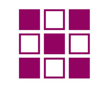 Kare Tasarım ve Kare Şekil Koleksiyonu Koyu Sembol Eleman Vektörü Grafik Tasarım Çizimi