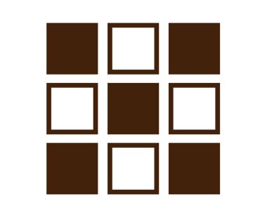 Kare Özet ve Kare Şekil Koleksiyonu Kahverengi Sembol Eleman Vektörü Grafik Tasarım Çizimi