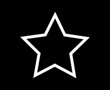 Star Shape Outline Black And White Stroke Symbol Design Vector Illustration