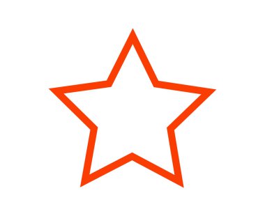 Star Shape Outline Orange Stroke Symbol Design Vector Illustration